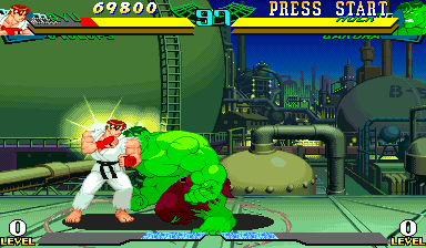 Marvel Super Heroes Vs. Street Fighter (Euro 970625) Screenshot 1